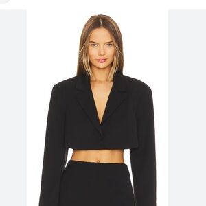 WeWoreWhat cropped black blazer NWT size small